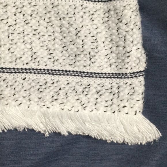 T by Talbots women's size SP small petite white black cotton blend top fringe - Picture 9 of 16